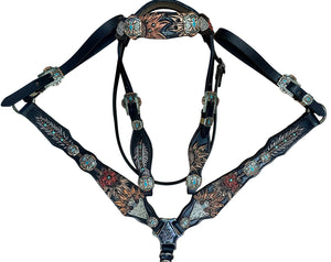 Hand Tooled Browband Tack Set