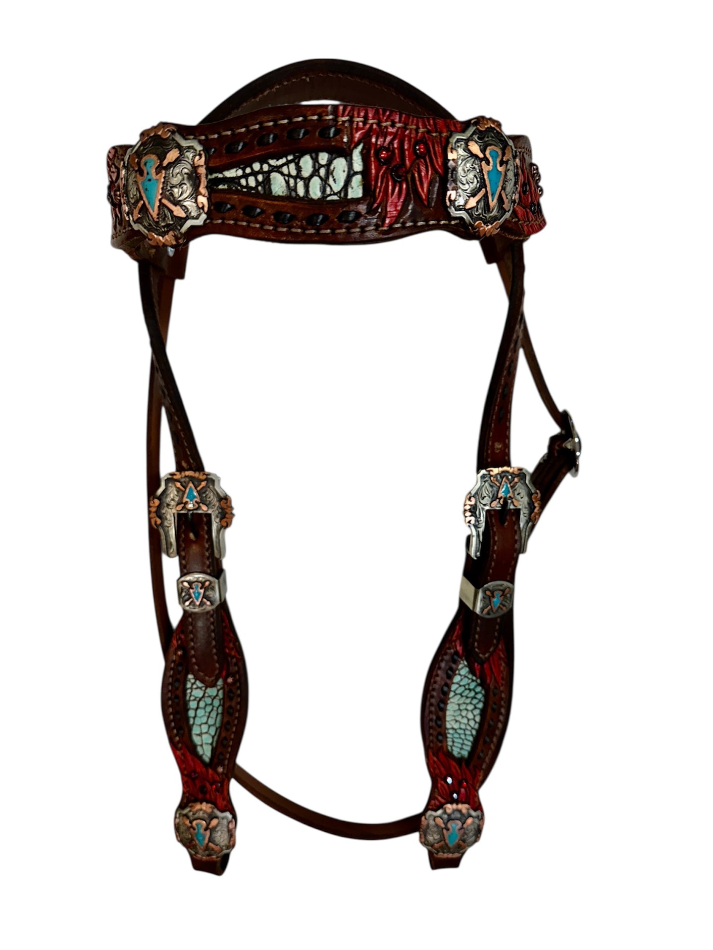 Hand Tooled Brow Band Headstall