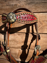 Red Croc Embossed Cow Hide Tack Set