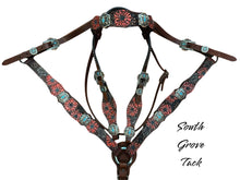 Hand Tooled Floral Tack Set
