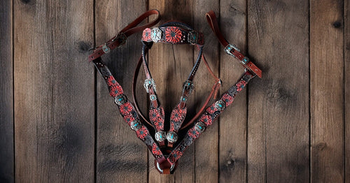 Hand Tooled Browband Tack Set