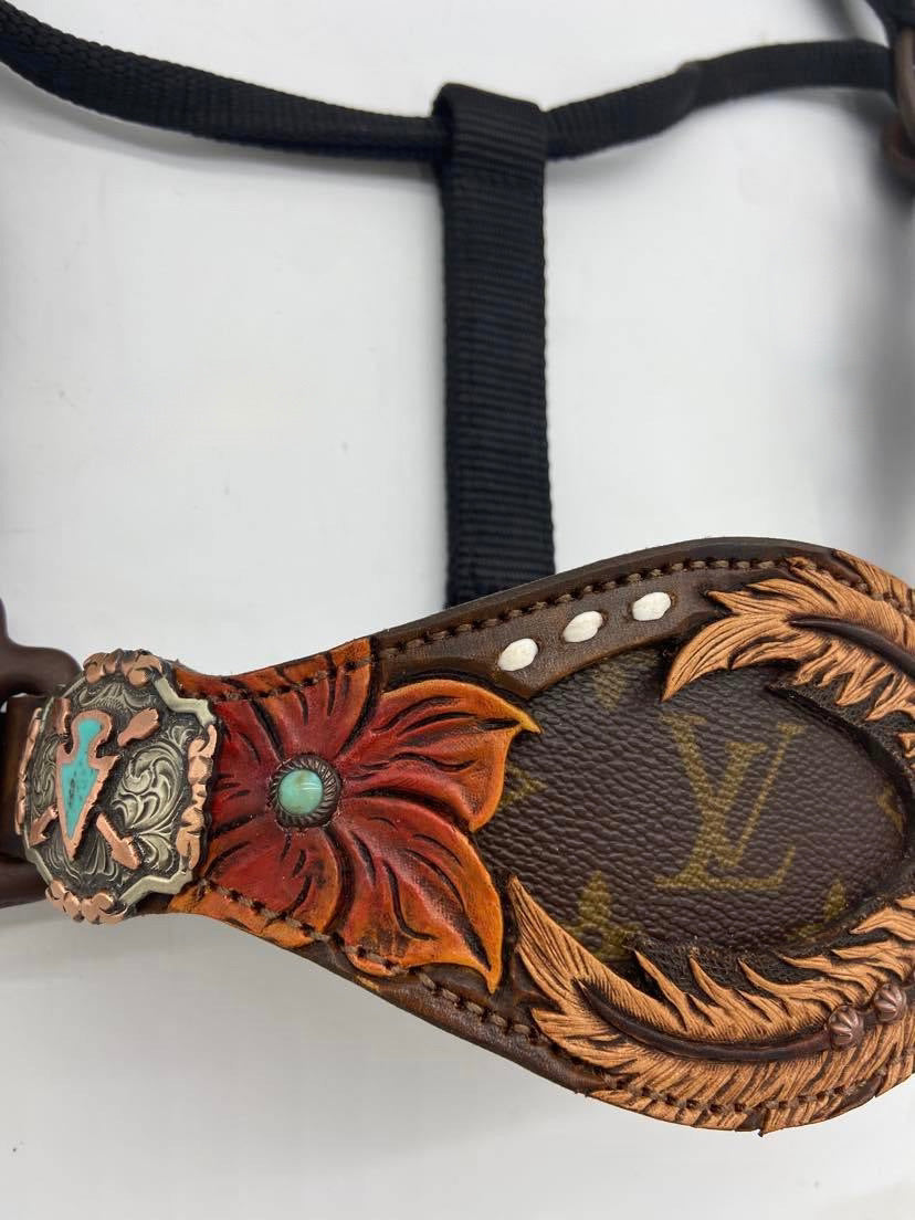LV Tooled Leather Wristlet Strap